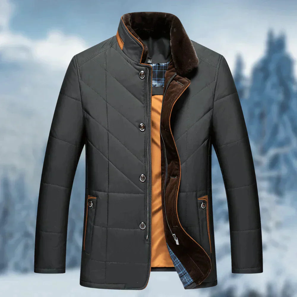 Veste chaude boutonnée pour homme | col montant 2