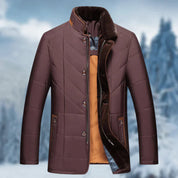 Veste chaude boutonnée pour homme | col montant 3