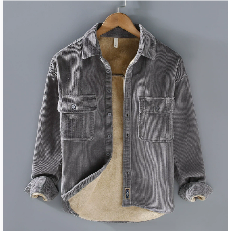 Veste chaude en velours côtelé pour homme | Manches longues 3
