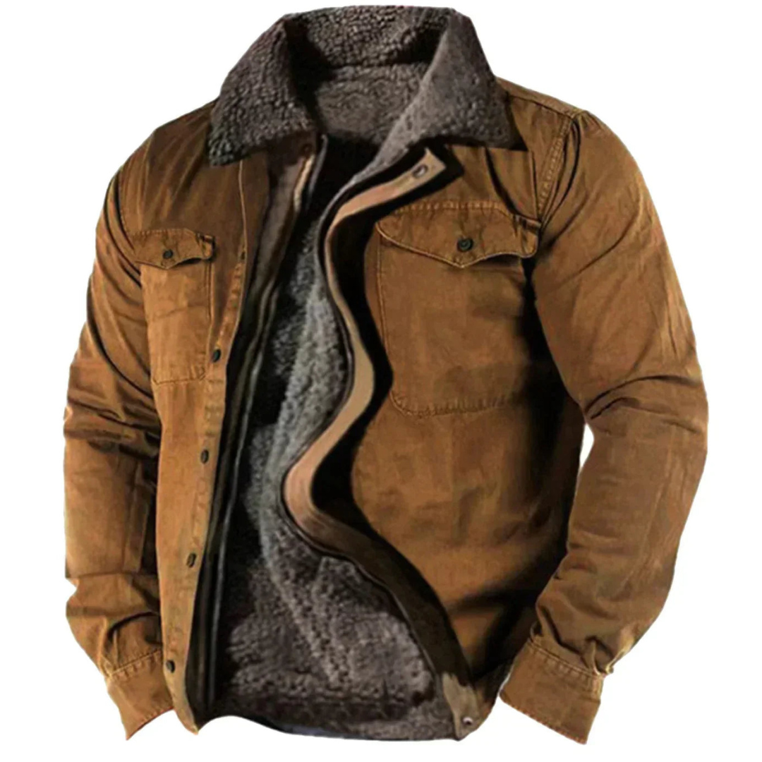 Veste d'hiver boutonnée pour homme | Chaude 0