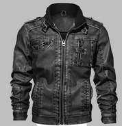 Veste d'hiver chaude zippée pour homme | Noir 1