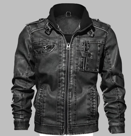 Veste d'hiver chaude zippée pour homme | Noir 1