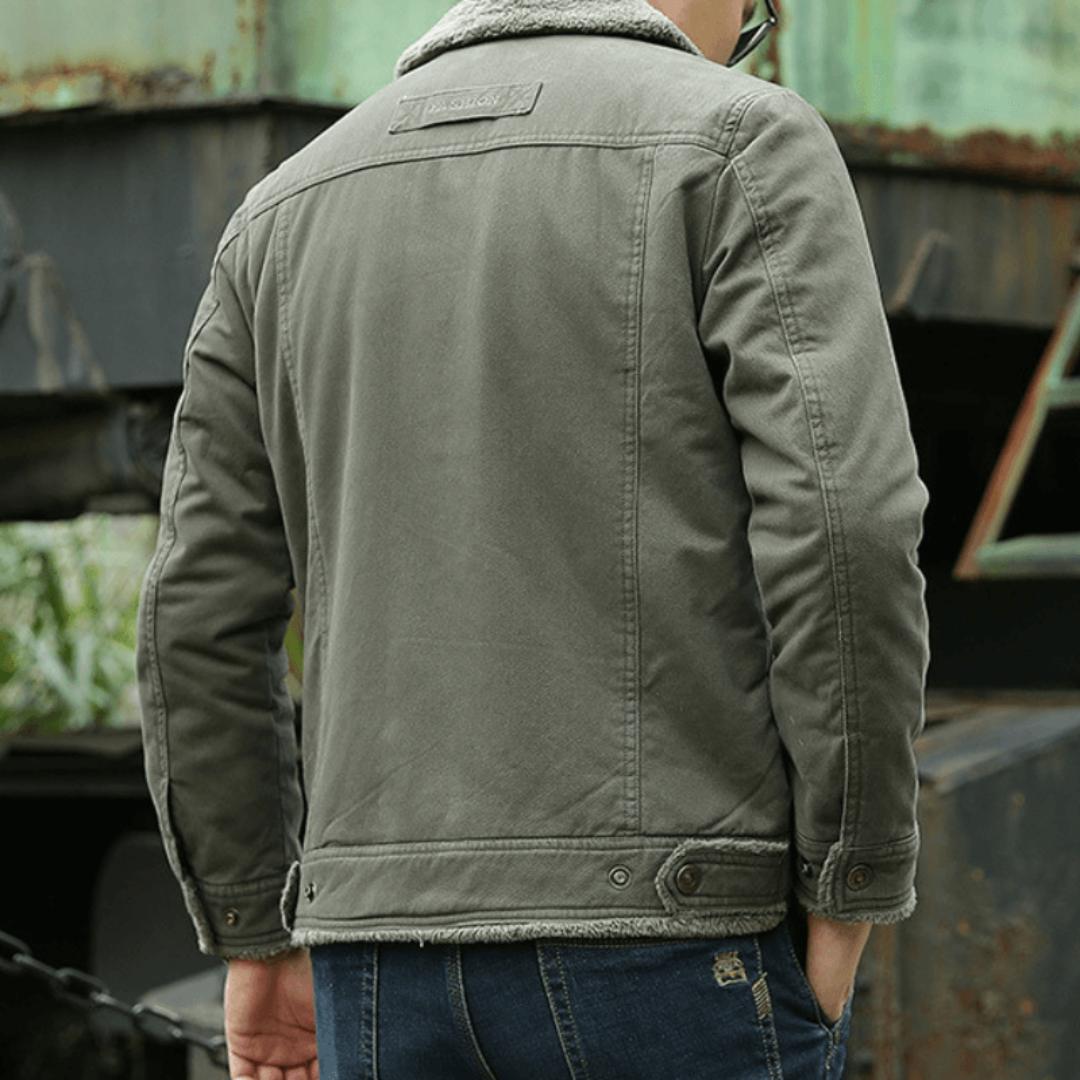 Veste d'hiver décontractée boutonnée pour homme | Poche poitrine 5