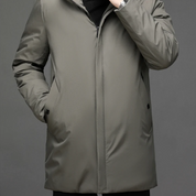 Veste d'hiver longue à capuche et fermeture éclair pour homme | Chaude 2