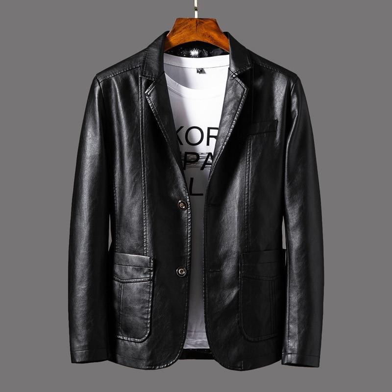 Veste de blazer à coupe moderne en cuir de qualité supérieure pour hommes 8