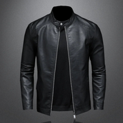 Veste de motard noire imperméable pour homme | Coupe slim 0