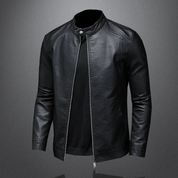 Veste de motard noire imperméable pour homme | Coupe slim 1