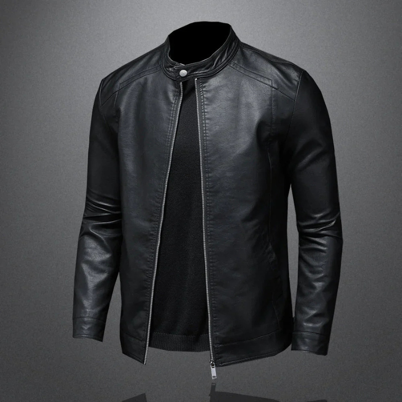 Veste de motard noire imperméable pour homme | Coupe slim 1