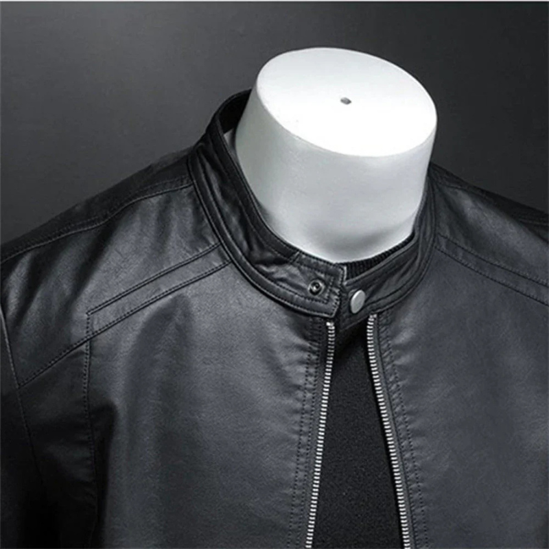 Veste de motard noire imperméable pour homme | Coupe slim 2