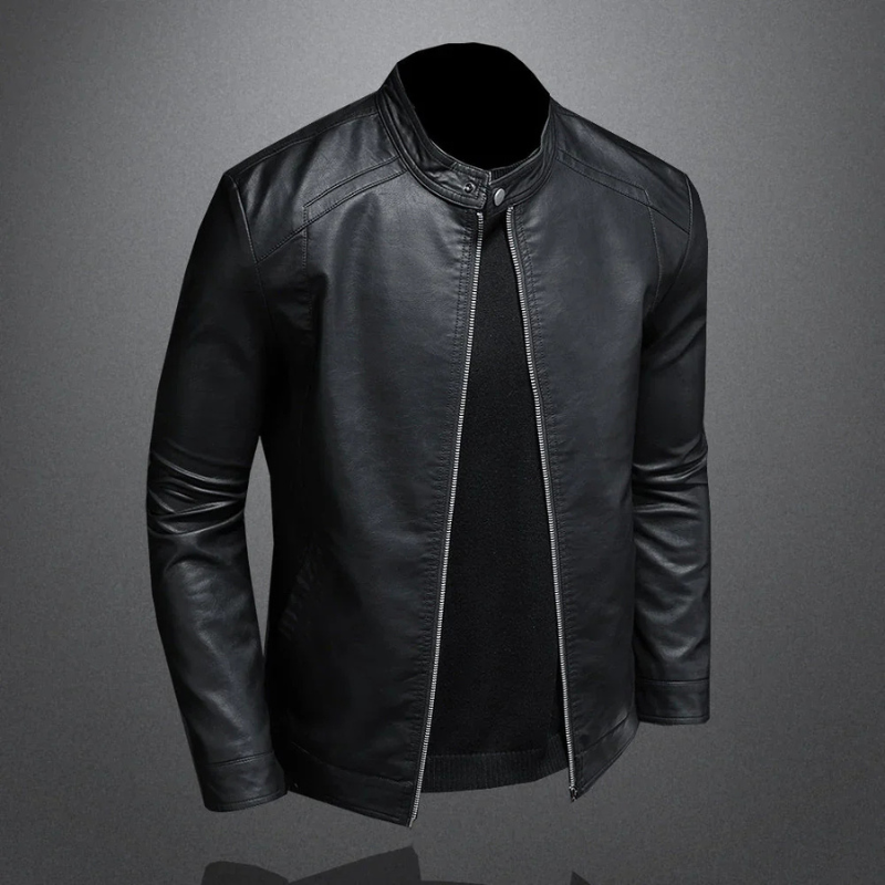 Veste de motard noire imperméable pour homme | Coupe slim 4