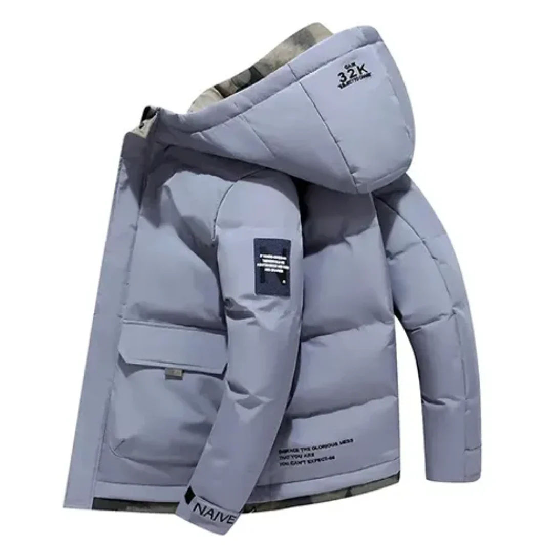 Veste matelassée chaude à capuche pour homme | Poche avant 2