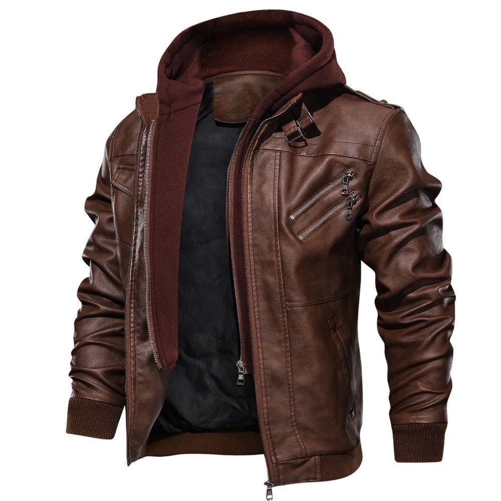 Veste motard à capuche premium pour homme | Décontractée 4