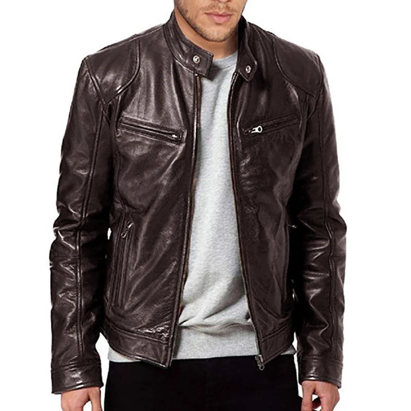 Veste motard élégante et haut de gamme pour homme | Décontractée 0
