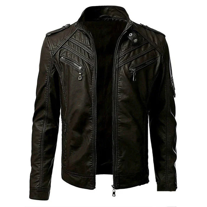 Veste motard élégante et haut de gamme pour homme | Plusieurs poches 1