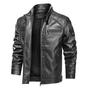 Veste motard premium pour homme | Noir et marron 0