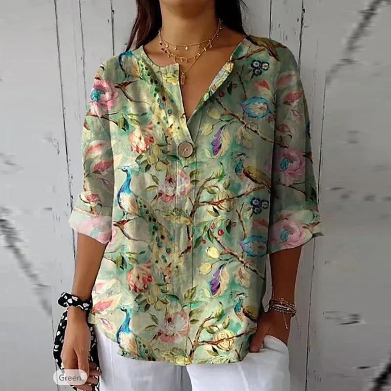 DUNYA | Blouse de printemps à imprimé floral
