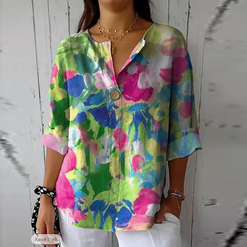 DUNYA | Blouse de printemps à imprimé floral