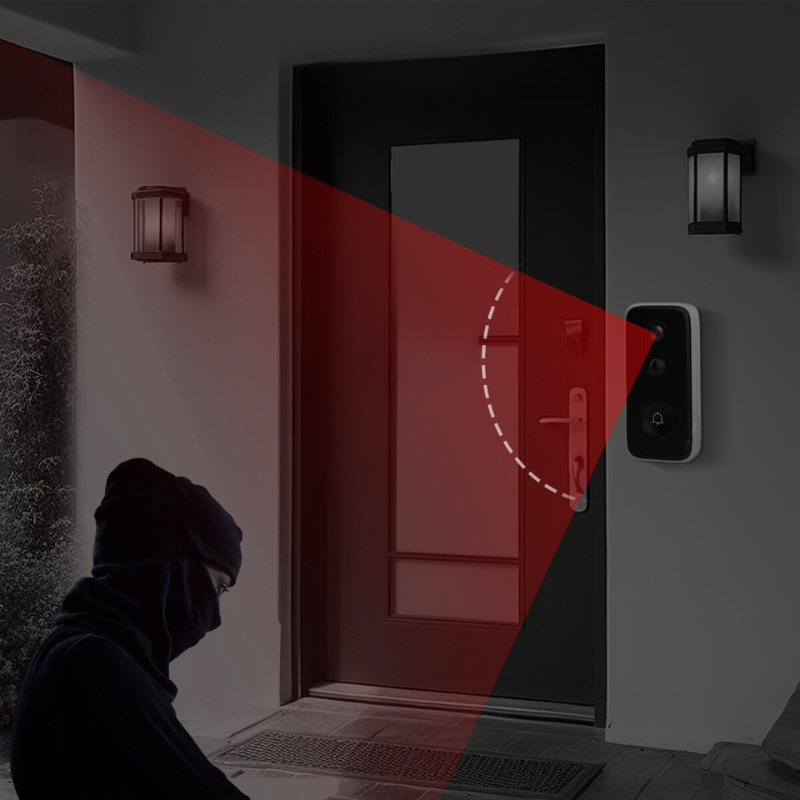 Vision de la porte - cloche de porte intelligente sans fil avec clarté 3MP 2
