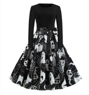 Halloween dress for women | Retro pumpkin ghost costume