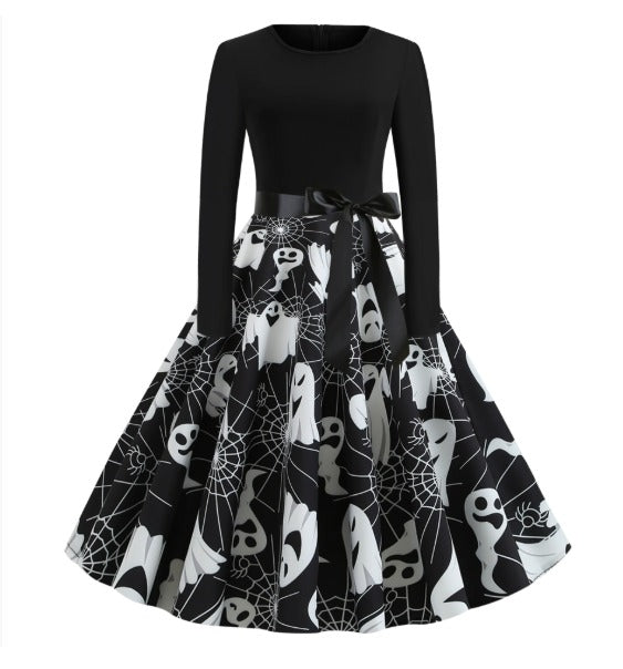 Halloween dress for women | Retro pumpkin ghost costume