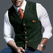 Gilet vintage classique pour homme | Col à revers