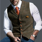 Gilet vintage classique pour homme | Col à revers
