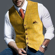 Gilet vintage classique pour homme | Col à revers