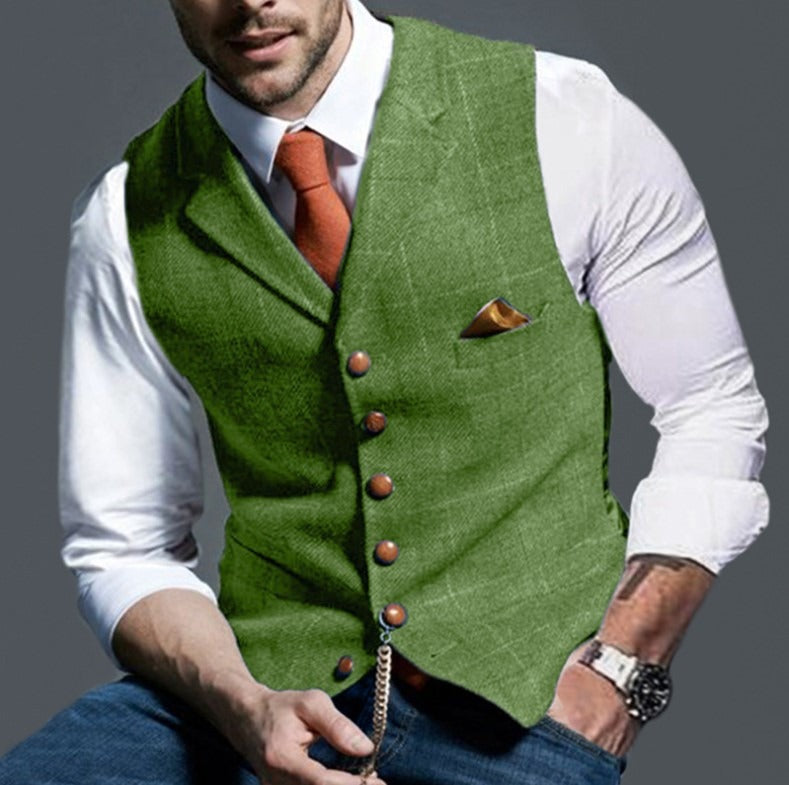 Gilet vintage classique pour homme | Col à revers