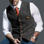 Gilet vintage classique pour homme | Col à revers
