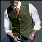 Gilet vintage classique pour homme | Col à revers