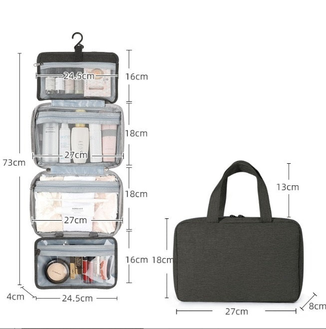 Sam | Organisateur de toilette de voyage compact et spacieux à plusieurs compartiments