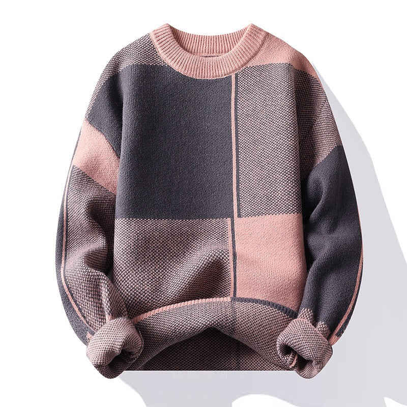 Warm long-sleeve crew neck sweater for men | Knit