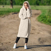 Keli | Long and Cozy Knitted Hoodie Sweater for Cold Days