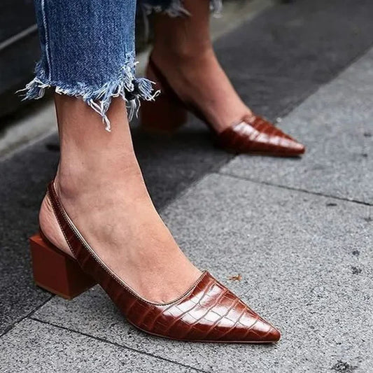 Serena | Escarpins Effet Croco – Chic Assuré
