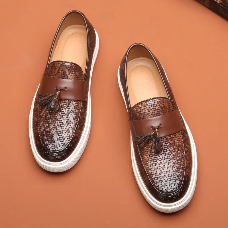 Women's Black Loafers - Elegant Woven Design, Comfortable Slip-On Shoes for All-Day Style 1