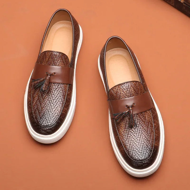 Women's Black Loafers - Elegant Woven Design, Comfortable Slip-On Shoes for All-Day Style 1