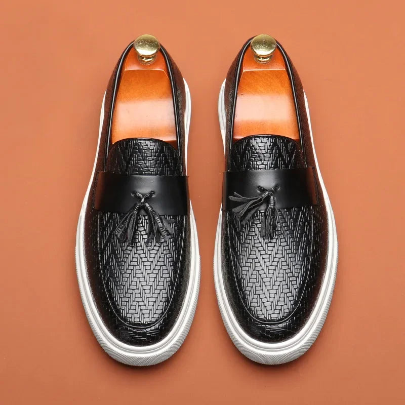 Women's Black Loafers - Elegant Woven Design, Comfortable Slip-On Shoes for All-Day Style 3