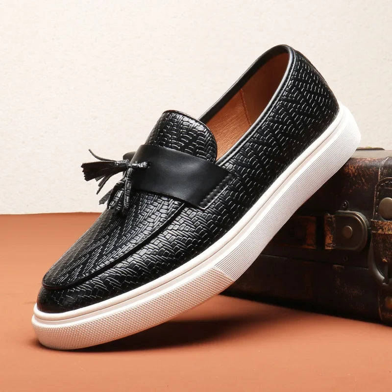 Women's Black Loafers - Elegant Woven Design, Comfortable Slip-On Shoes for All-Day Style 4