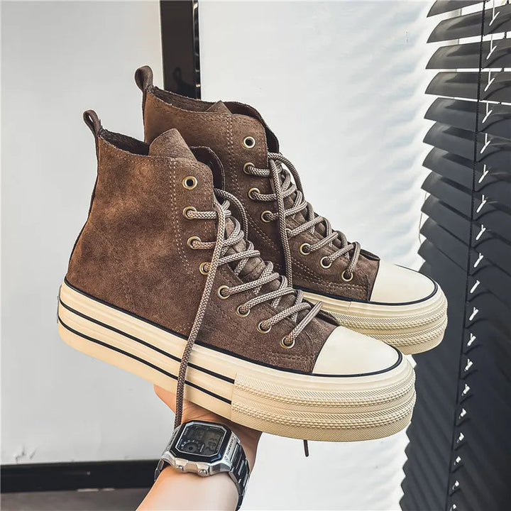 Women's High Platform Sneakers - Chic Suede High Tops for Stylish Comfort 2