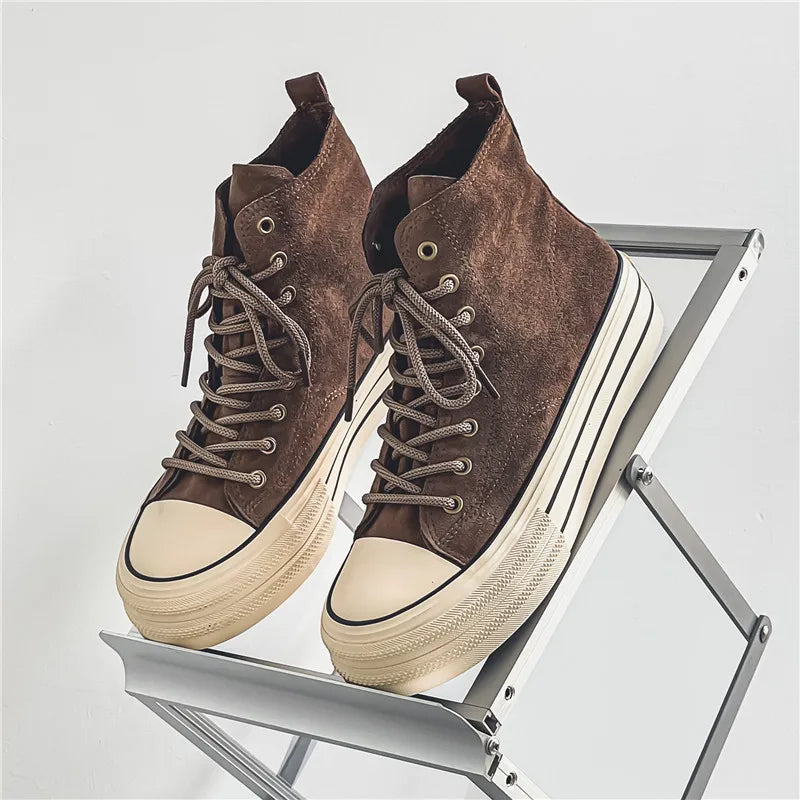 Women's High Platform Sneakers - Chic Suede High Tops for Stylish Comfort 3