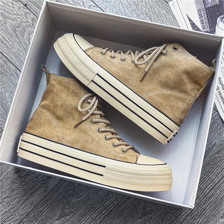Women's High Platform Sneakers - Chic Suede High Tops for Stylish Comfort 4