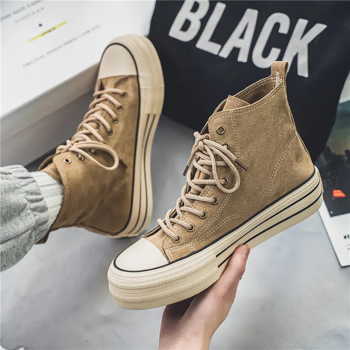 Women's High Platform Sneakers - Chic Suede High Tops for Stylish Comfort 5