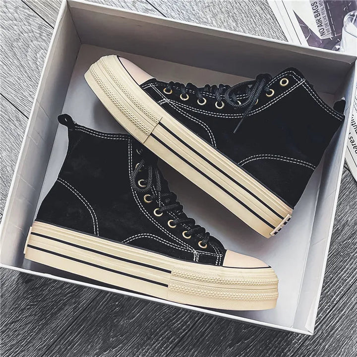 Women's High Platform Sneakers - Chic Suede High Tops for Stylish Comfort 6