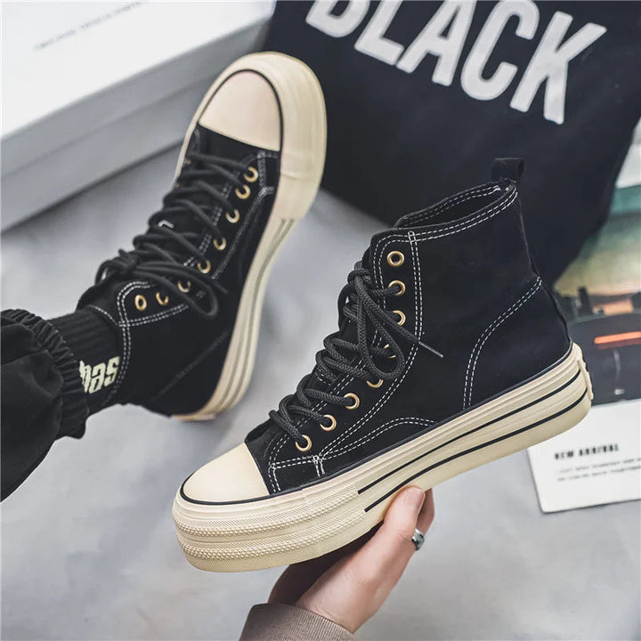 Women's High Platform Sneakers - Chic Suede High Tops for Stylish Comfort 8