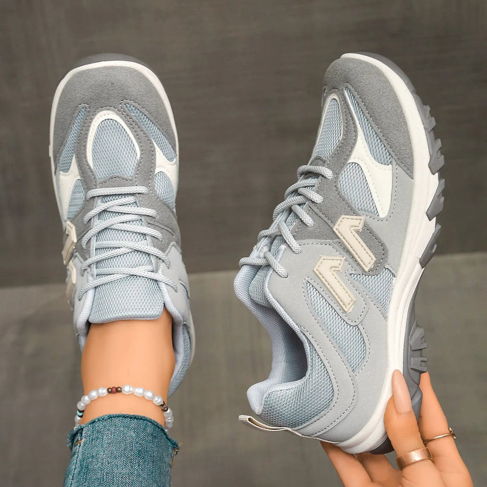 Women's Lace-Up Sneakers with Thick Sole for Everyday Comfort 1