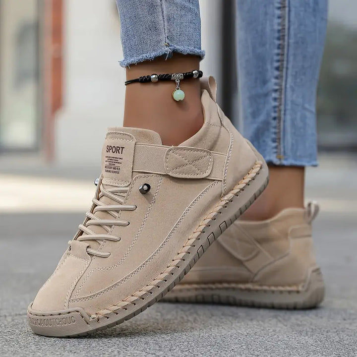 Women's White Sneakers - Comfortable Lace-Up Sneakers for Everyday Walking, Best Walking Shoes for Women 6