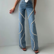 ZELENA | Jean Detail Rhinestones
