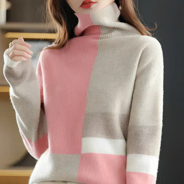 Liza | Cozy sweater with color accents for winter