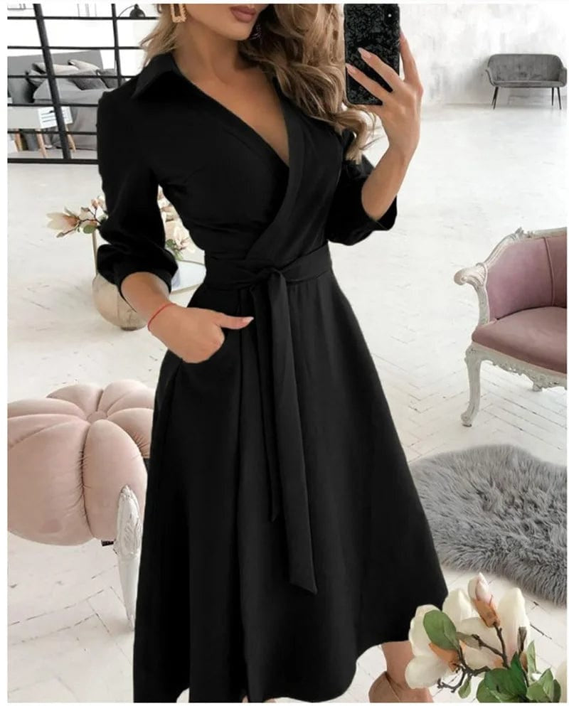Catherine | Robe Midi Soignée - Style Rafiné pour les Célébrations
