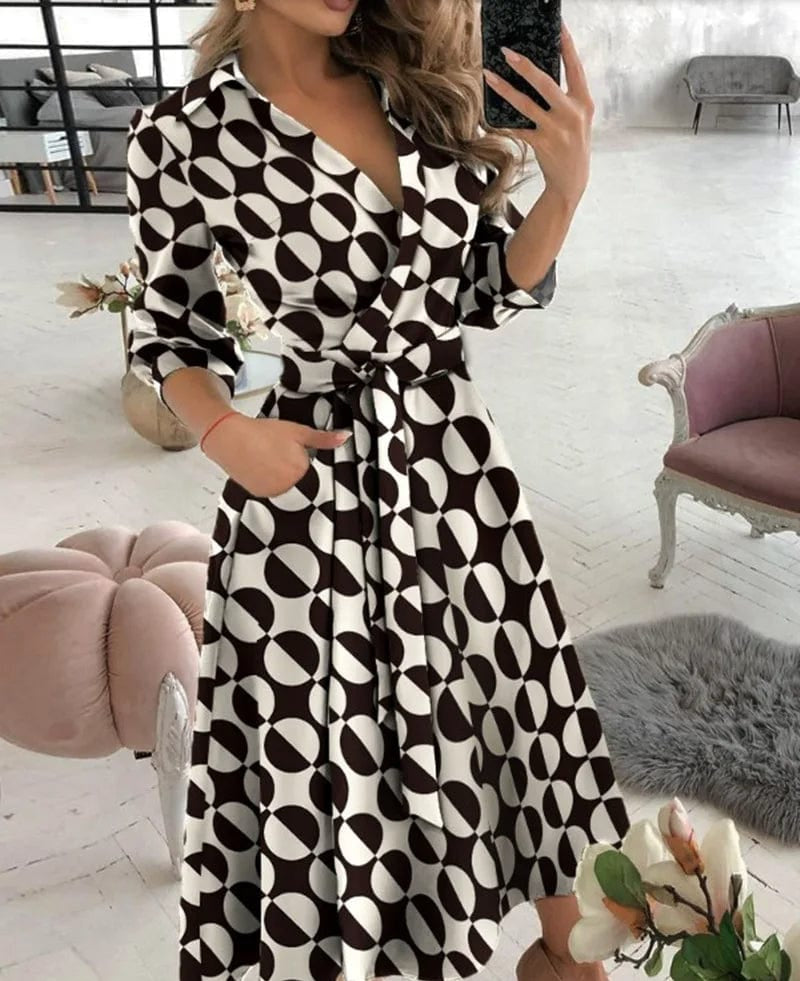 Catherine | Robe Midi Soignée - Style Rafiné pour les Célébrations